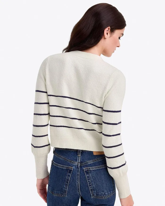 Draper James Stripe Heart Cardigan Women Tops