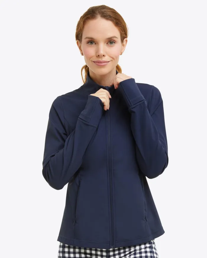 Draper James Warm Up Jacket In Navy Women DJ X Tretorn