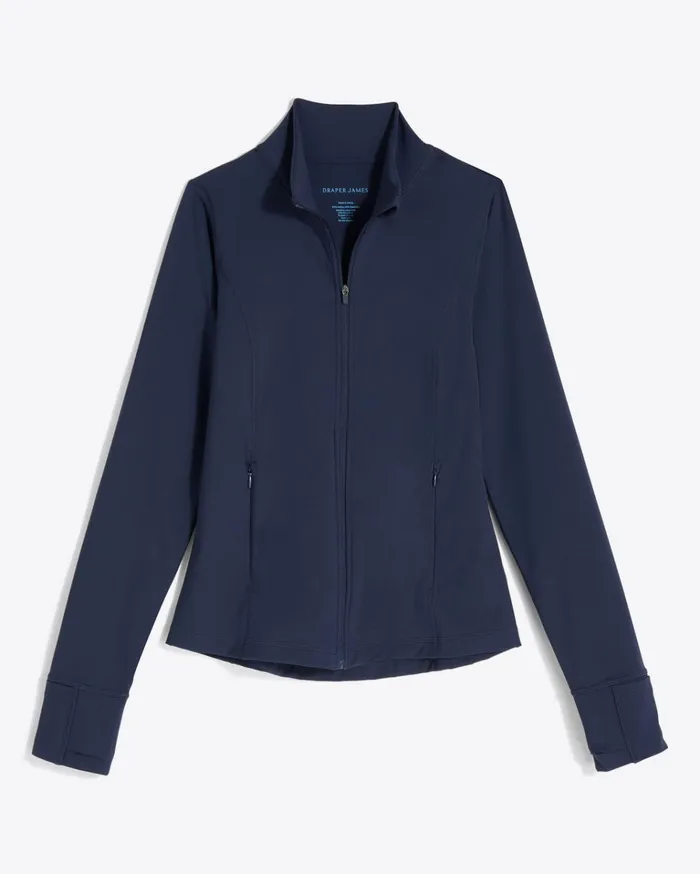 Draper James Warm Up Jacket In Navy Women DJ X Tretorn