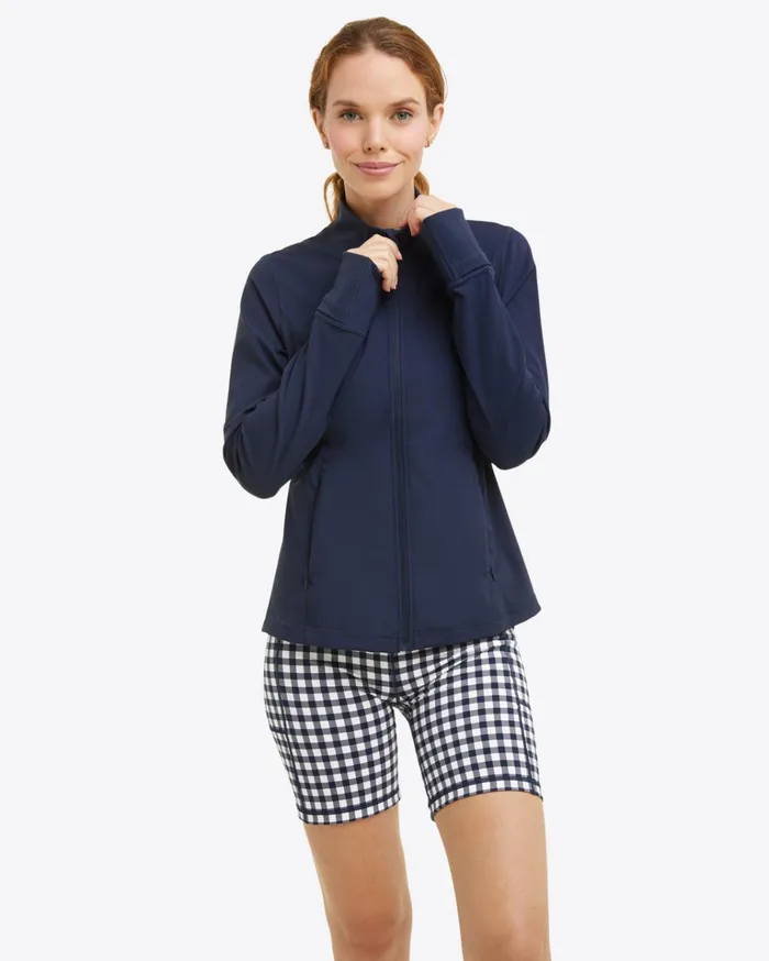 Draper James Warm Up Jacket In Navy Women DJ X Tretorn