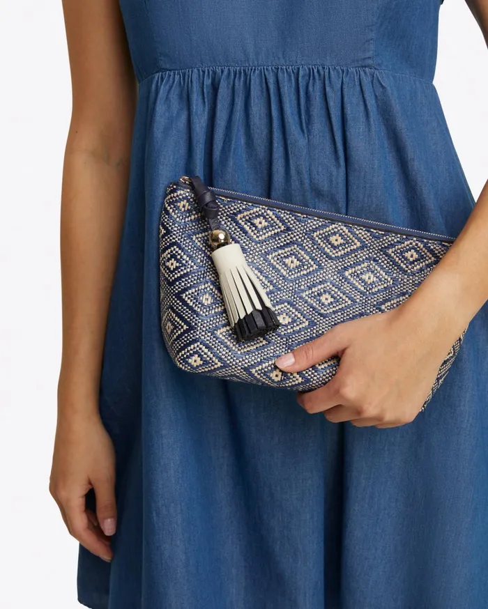 Draper James Woven Tassel Pouch Women Swim