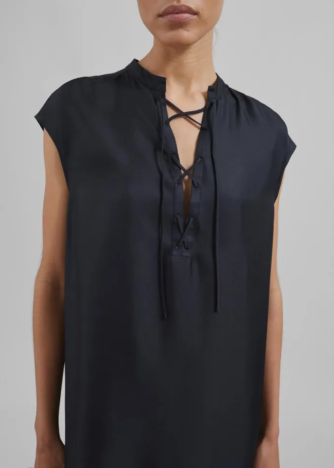 Dresses Women The Frankie Shop Loulou Studio Demeter Long Sleeveless Dress 8211 Black