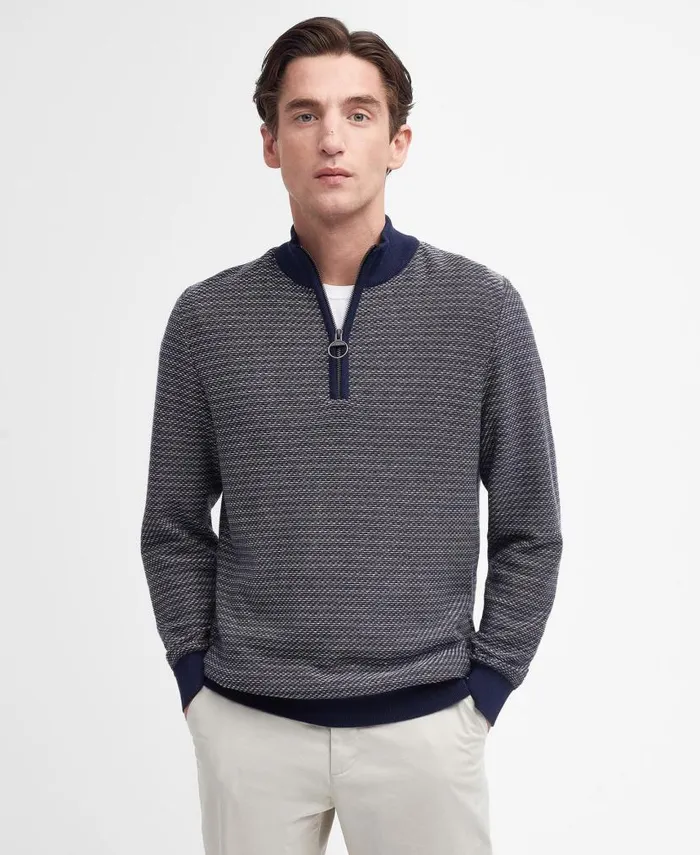 Dunstan HalfZip Jumper Dusty Green Men Barbour Jumpers