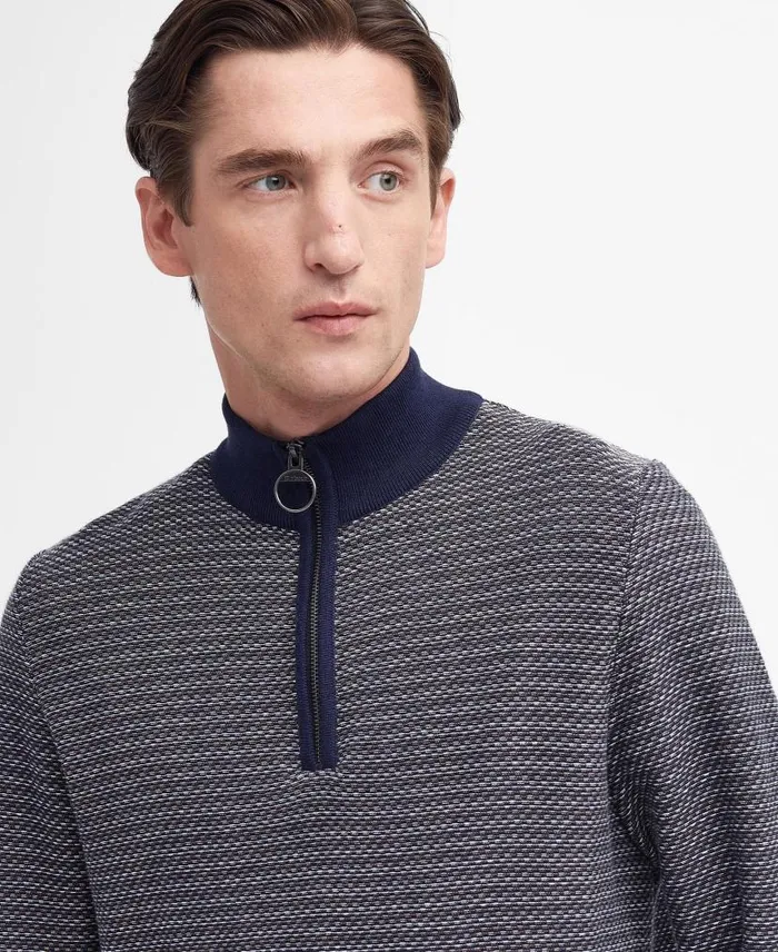 Dunstan HalfZip Jumper Dusty Green Men Barbour Jumpers
