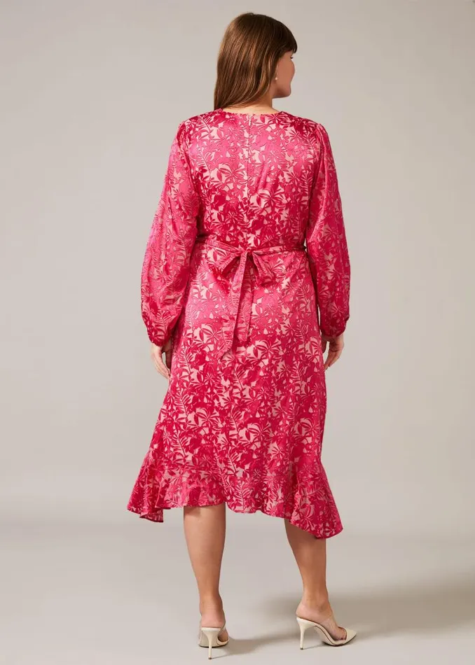 Edith Burnout Dress Pink Women Phase Eight Dresses