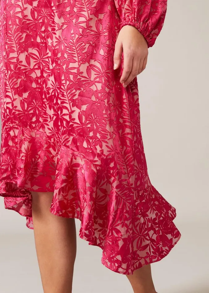 Edith Burnout Dress Pink Women Phase Eight Dresses