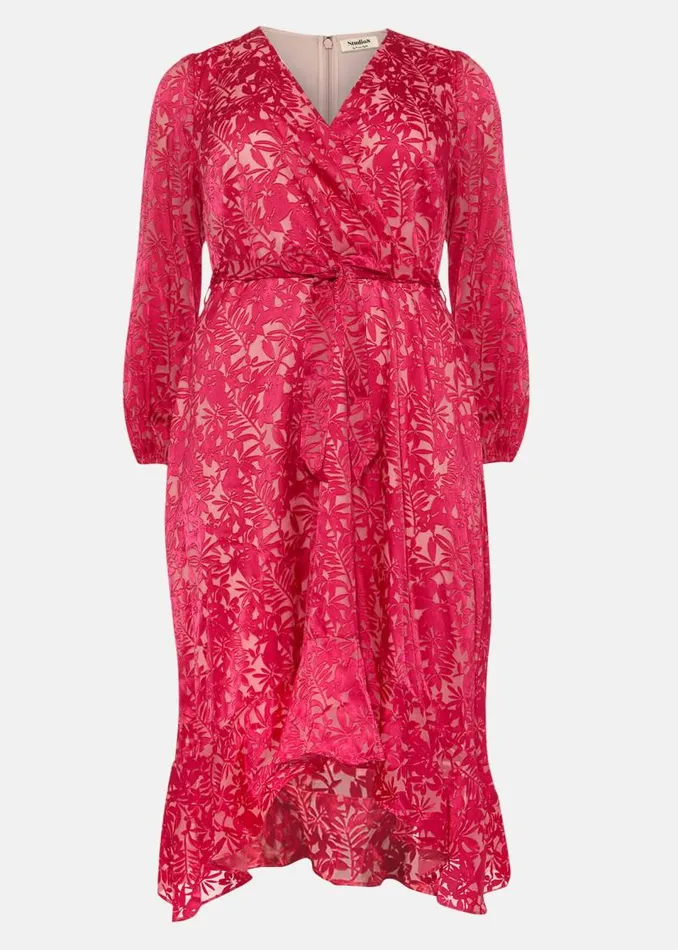 Edith Burnout Dress Pink Women Phase Eight Dresses