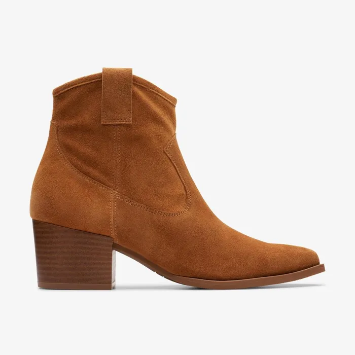 Elder Rae Tan Suede Women Clarks Boots and Booties