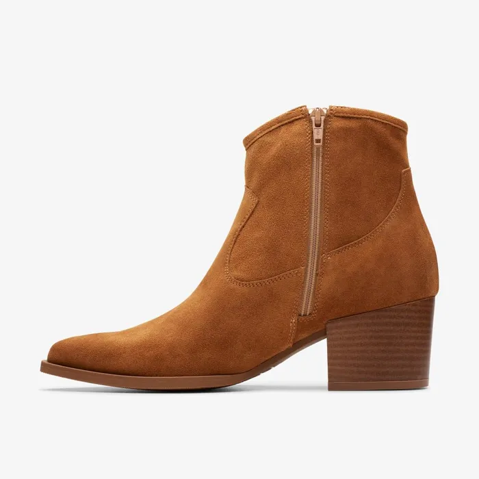 Elder Rae Tan Suede Women Clarks Boots and Booties