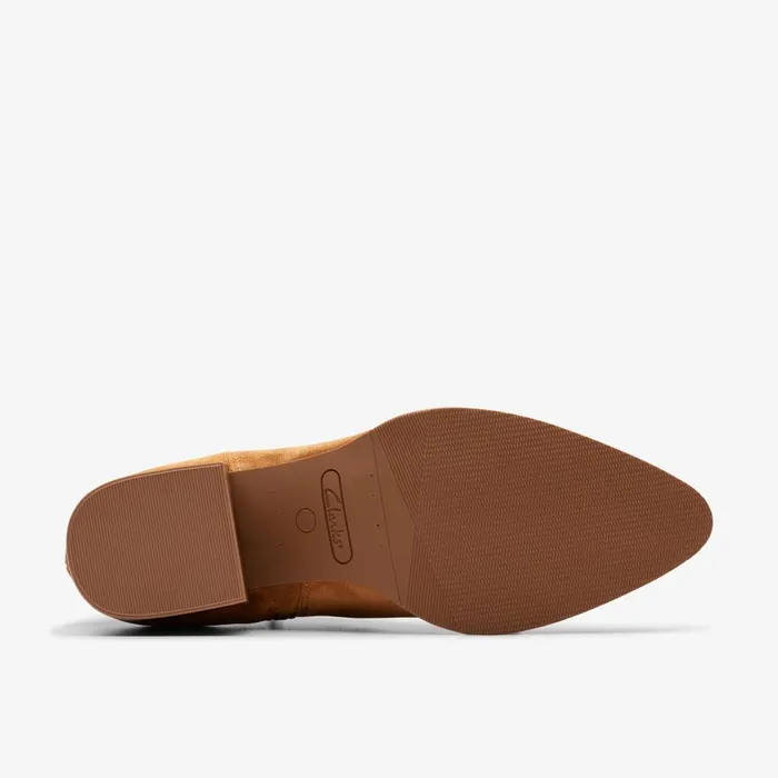 Elder Rae Tan Suede Women Clarks Boots and Booties