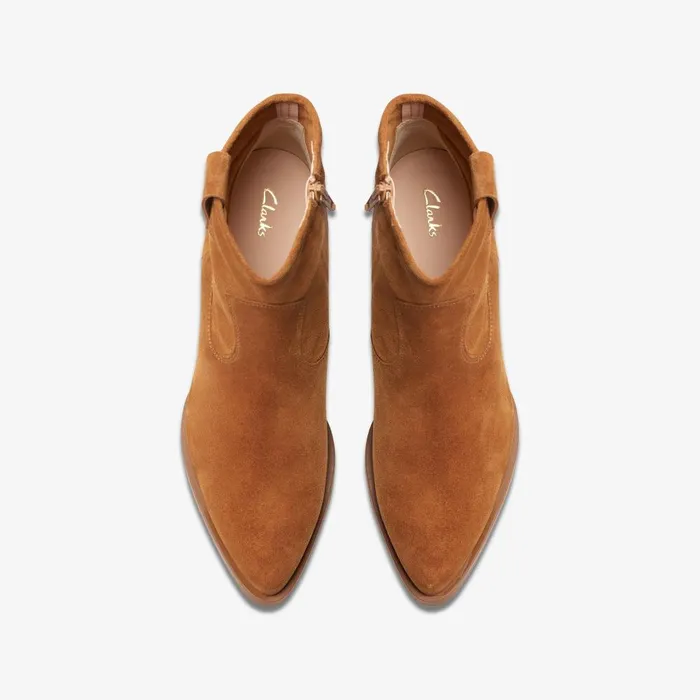 Elder Rae Tan Suede Women Clarks Boots and Booties