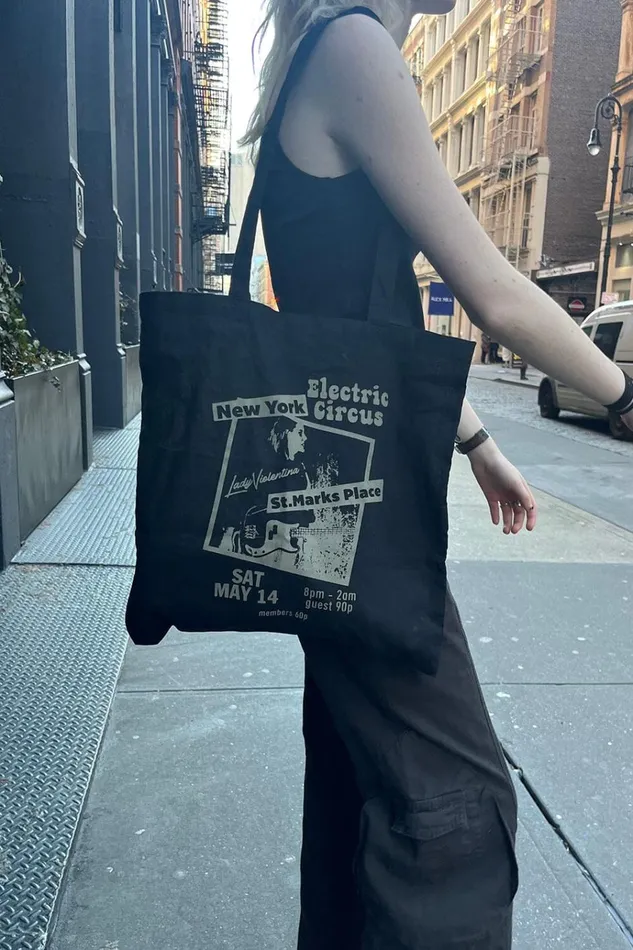 Electric Circus Tote Bag Black Women Brandy Melville Bags and Backpacks