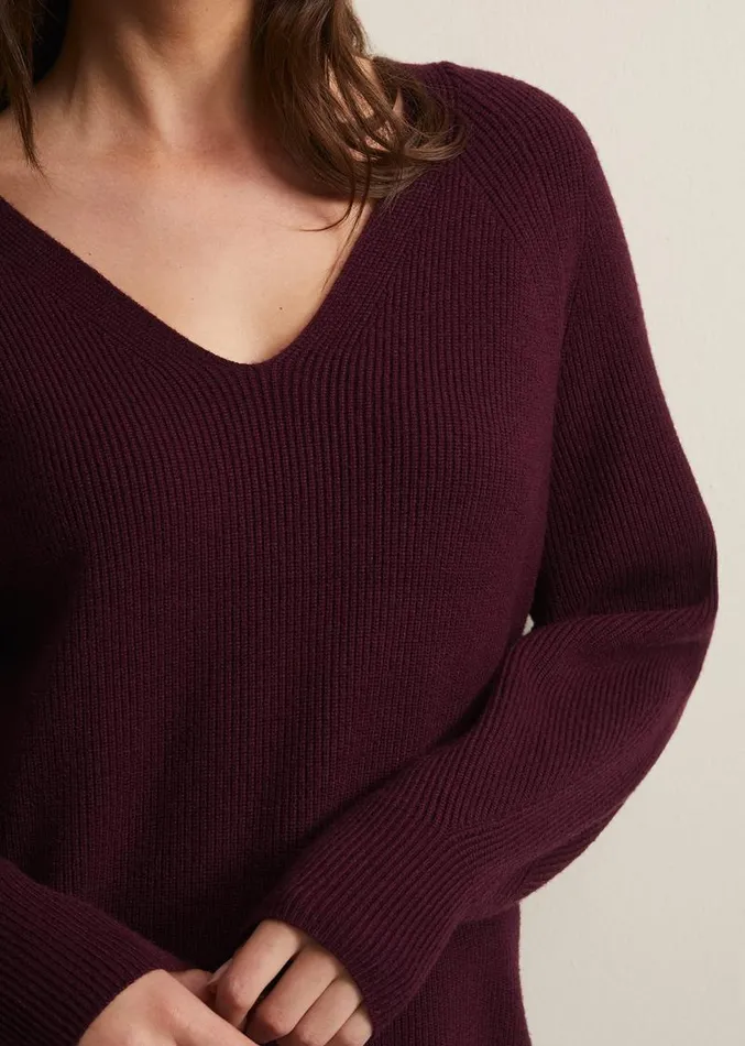Eliana Chunky Knitted Mini Dress Wine Women Phase Eight Dresses