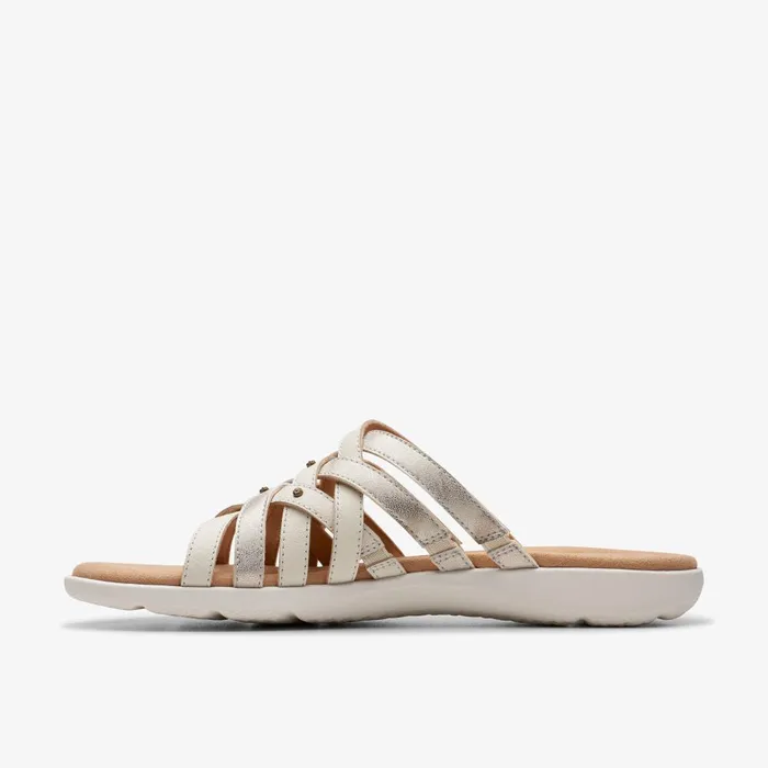 Elizabelle Rio Off White Multicolour Women Clarks Sandals and Flip Flops