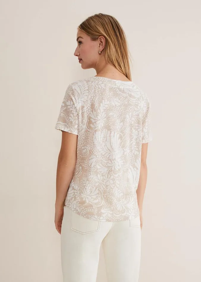 Elspeth V Neck Top Stoneivory Women Phase Eight Tops and TShirts