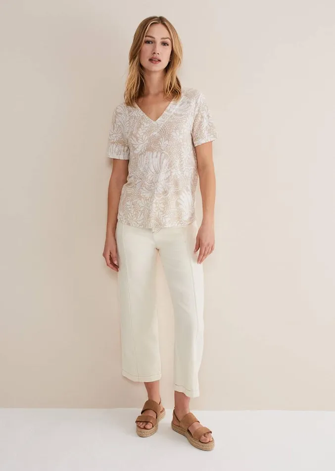Elspeth V Neck Top Stoneivory Women Phase Eight Tops and TShirts