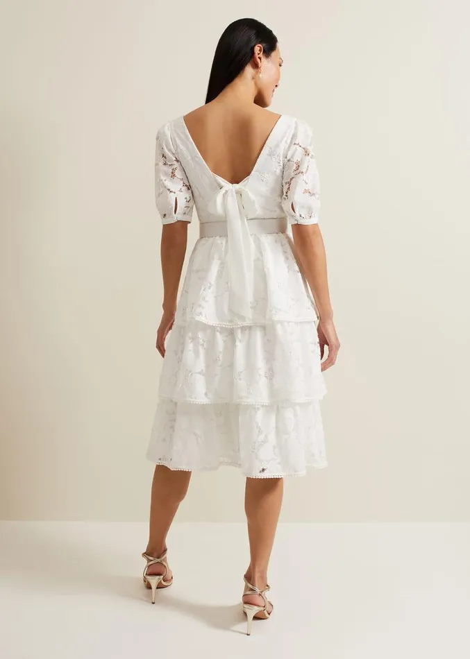 Elyse Lace Tiered Wedding Dress Ivory Women Phase Eight Dresses