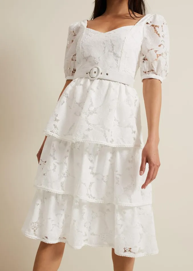 Elyse Lace Tiered Wedding Dress Ivory Women Phase Eight Dresses