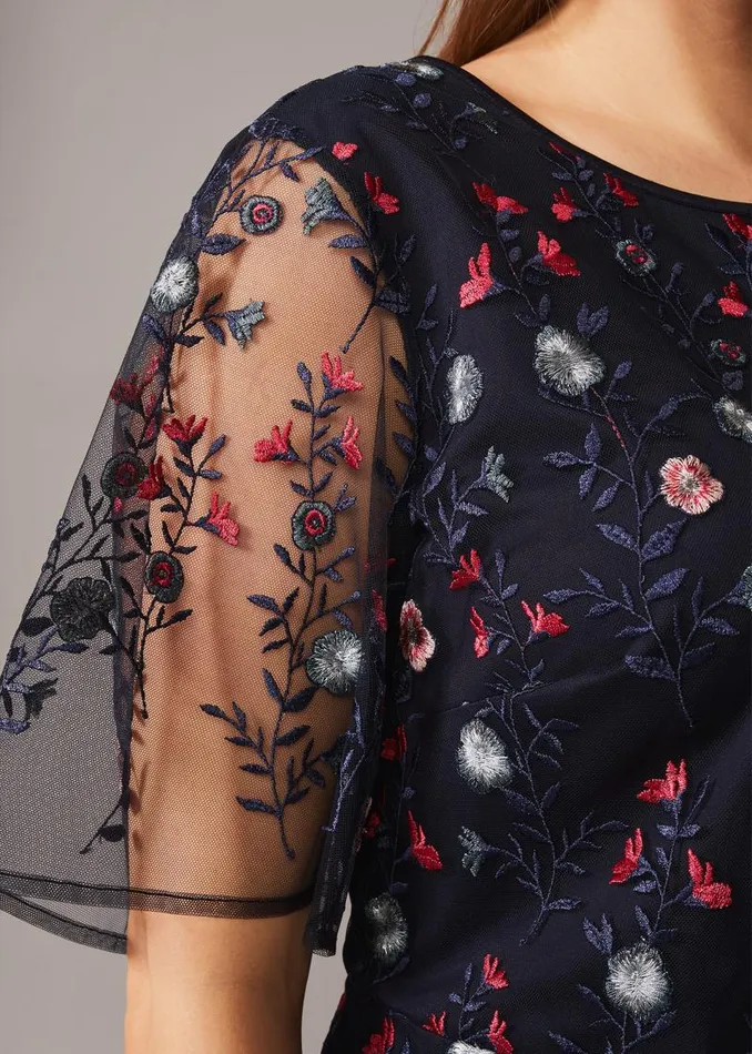 Emily Embroidered Maxi Dress Navymulti Women Phase Eight Dresses