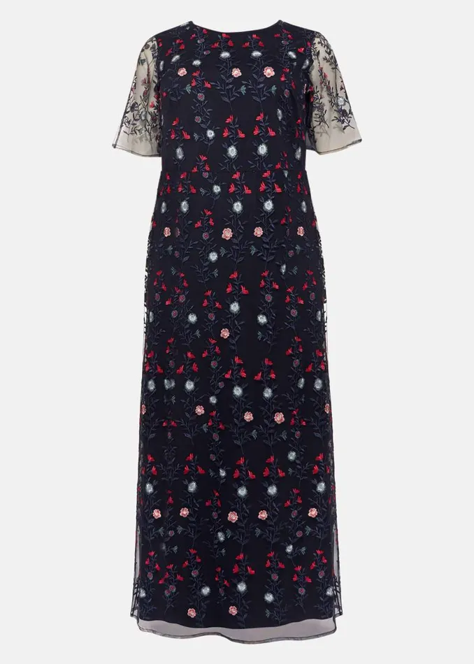 Emily Embroidered Maxi Dress Navymulti Women Phase Eight Dresses