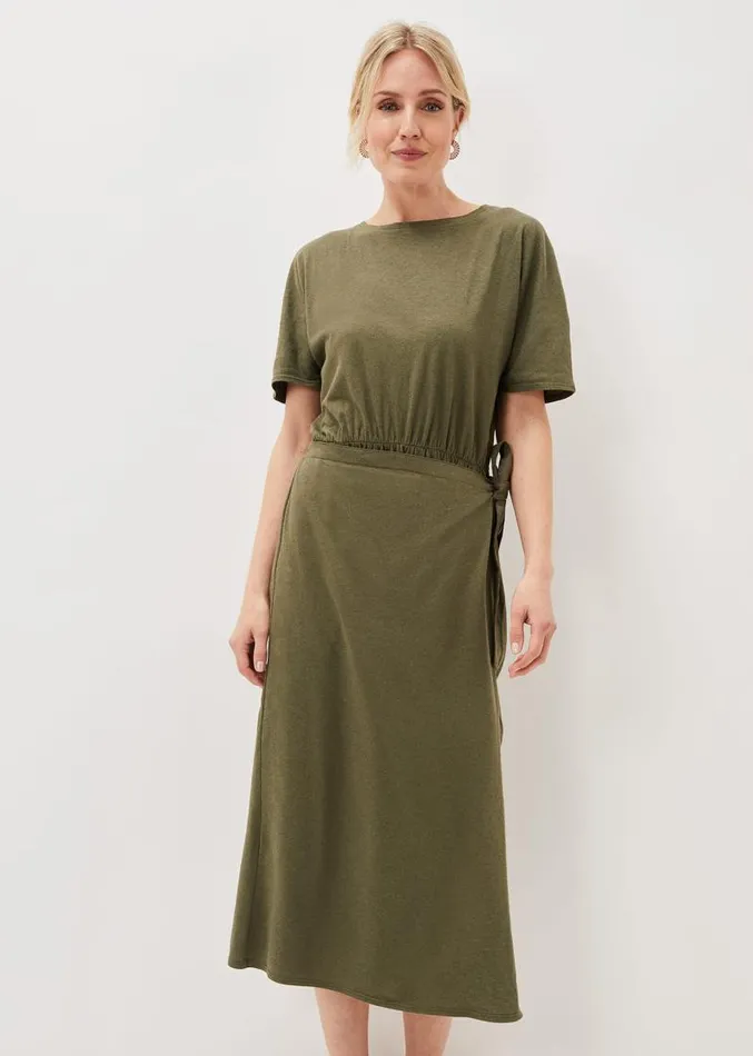 Emmalyn Cotton Midi Dress Khaki Women Phase Eight Dresses