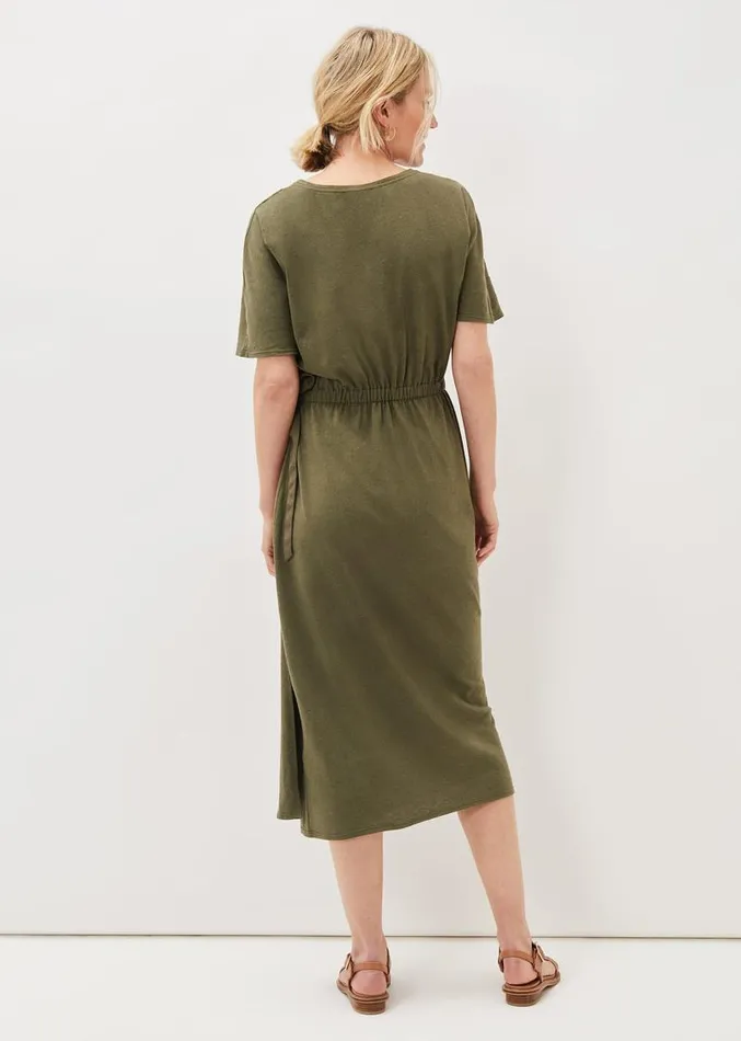 Emmalyn Cotton Midi Dress Khaki Women Phase Eight Dresses