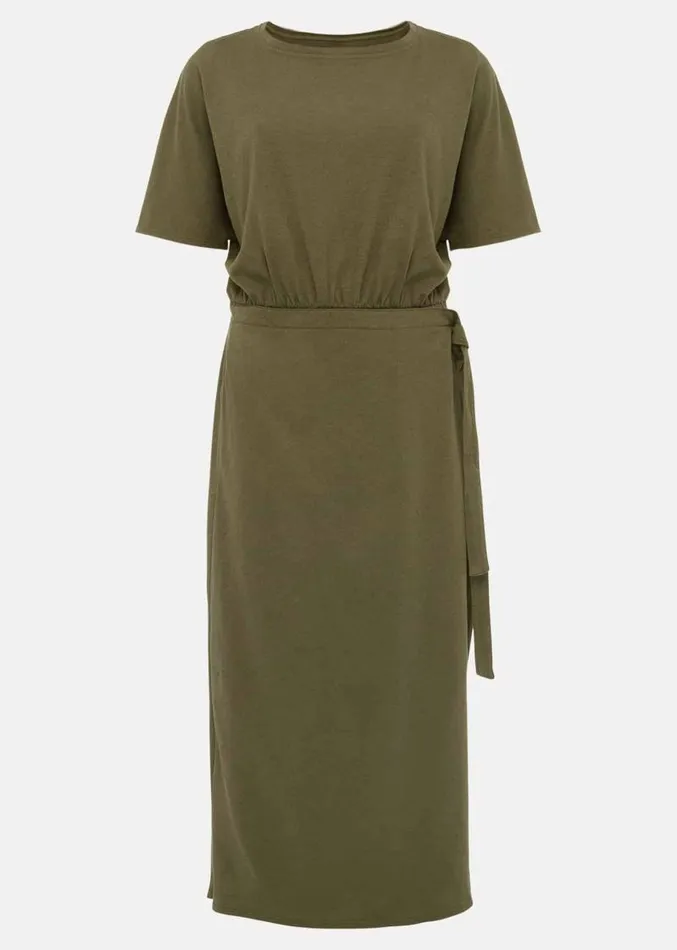 Emmalyn Cotton Midi Dress Khaki Women Phase Eight Dresses