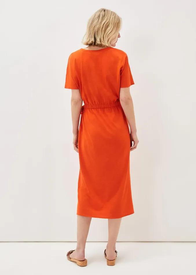 Emmalyn Cotton Midi Dress Tangerine Women Phase Eight Dresses