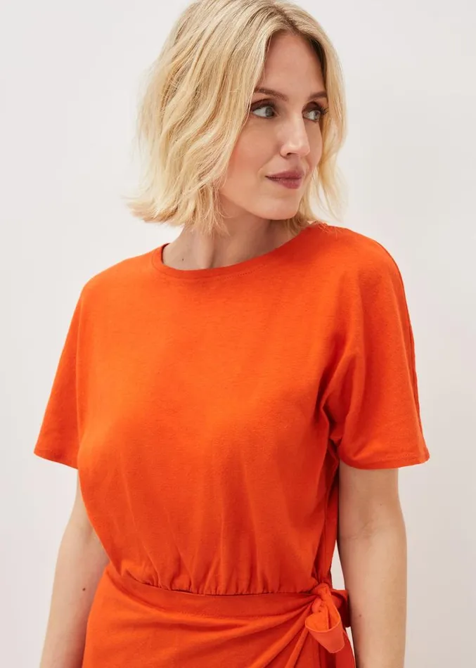 Emmalyn Cotton Midi Dress Tangerine Women Phase Eight Dresses