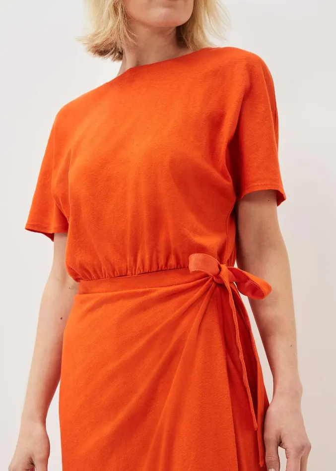 Emmalyn Cotton Midi Dress Tangerine Women Phase Eight Dresses