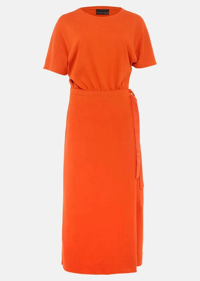 Emmalyn Cotton Midi Dress Tangerine Women Phase Eight Dresses