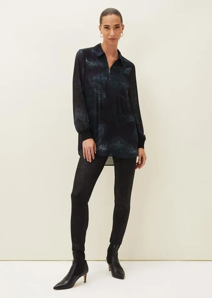 Erica Snake Skin Leggings Black Women Phase Eight Trousers
