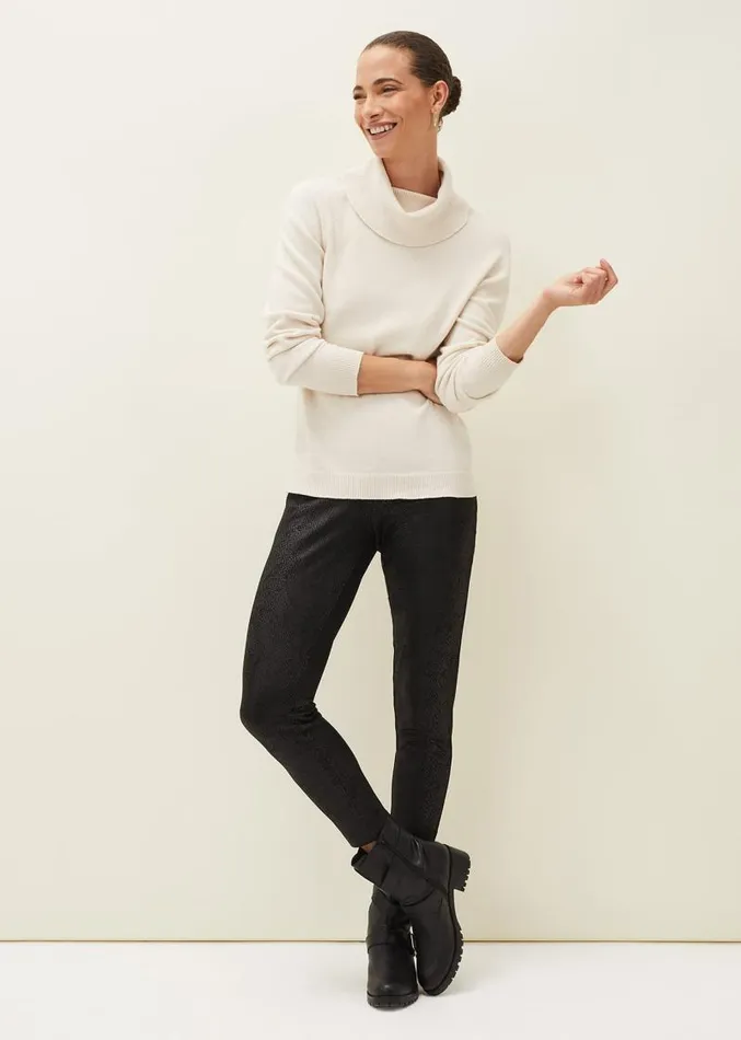 Erica Snake Skin Leggings Black Women Phase Eight Trousers