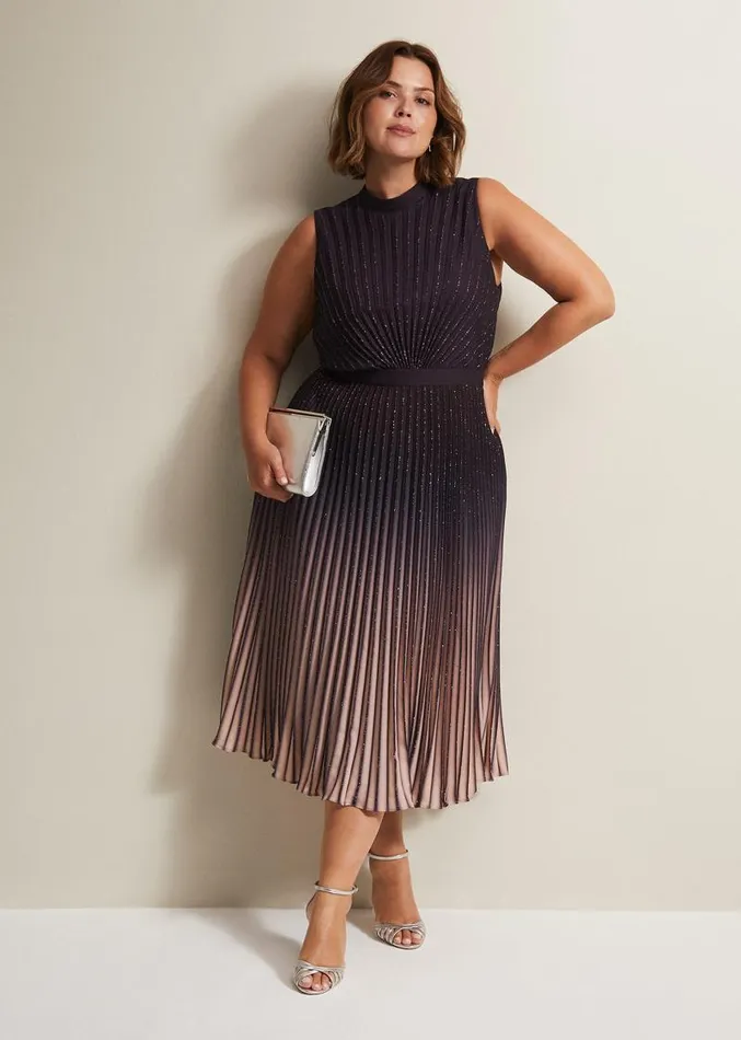 Estella Dark Purple Ombre Midaxi Dress Purple Women Phase Eight Dresses