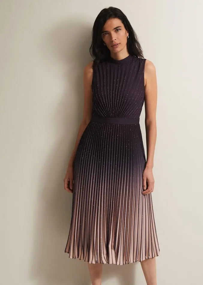 Estella Dark Purple Ombre Midaxi Dress Purple Women Phase Eight Dresses