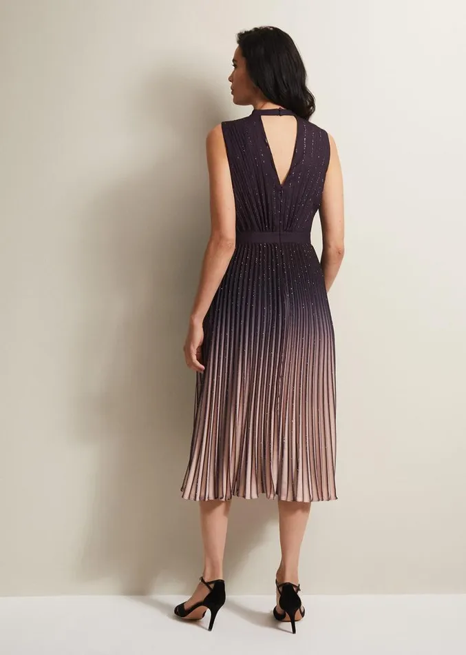Estella Dark Purple Ombre Midaxi Dress Purple Women Phase Eight Dresses