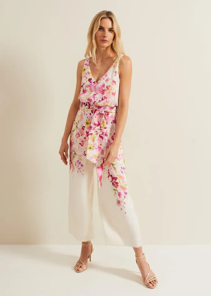 Ethel Floral Wide Leg Jumpsuit Multicoloured Women Phase Eight Jumpsuits
