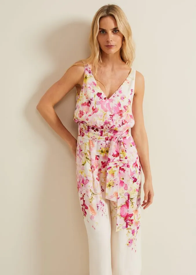 Ethel Floral Wide Leg Jumpsuit Multicoloured Women Phase Eight Jumpsuits