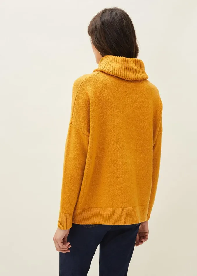 Eva Roll Neck Jumper Ochre Women Phase Eight Knitwear