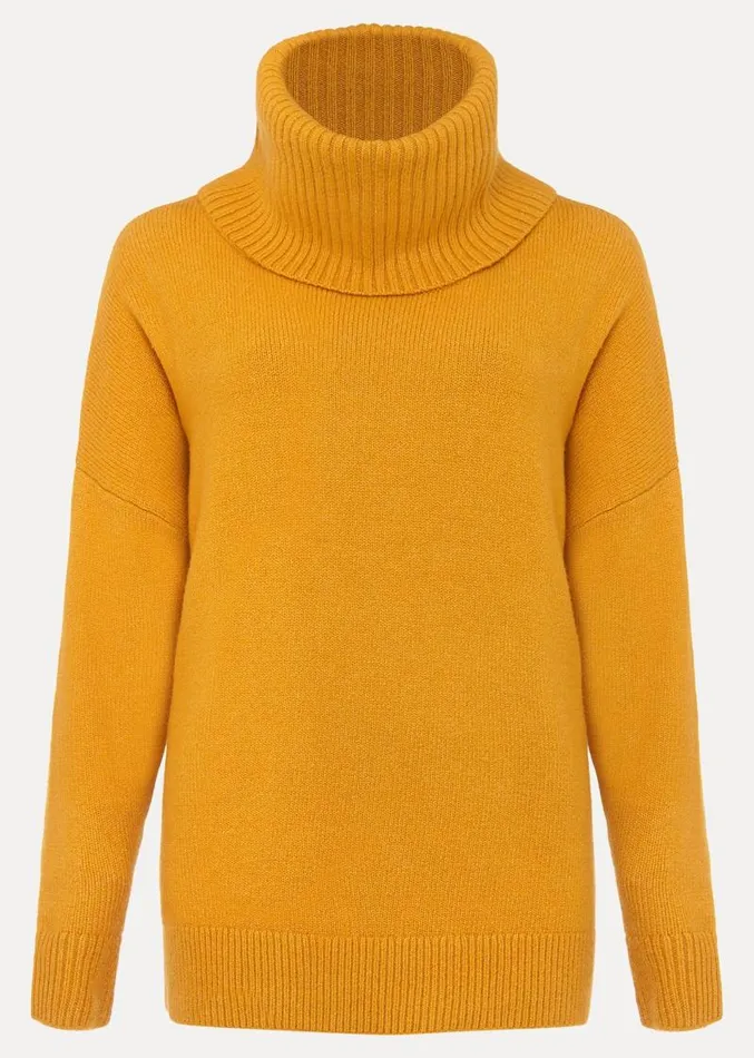 Eva Roll Neck Jumper Ochre Women Phase Eight Knitwear
