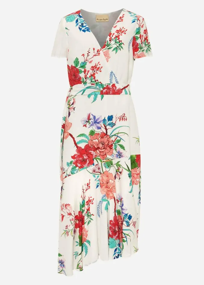 Evadine Floral Tea Dress White Multi Women Phase Eight Dresses
