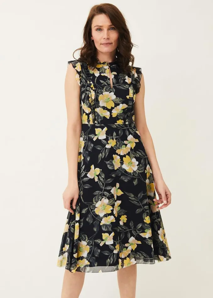 Evie Floral Dress Navymulti Women Phase Eight Dresses
