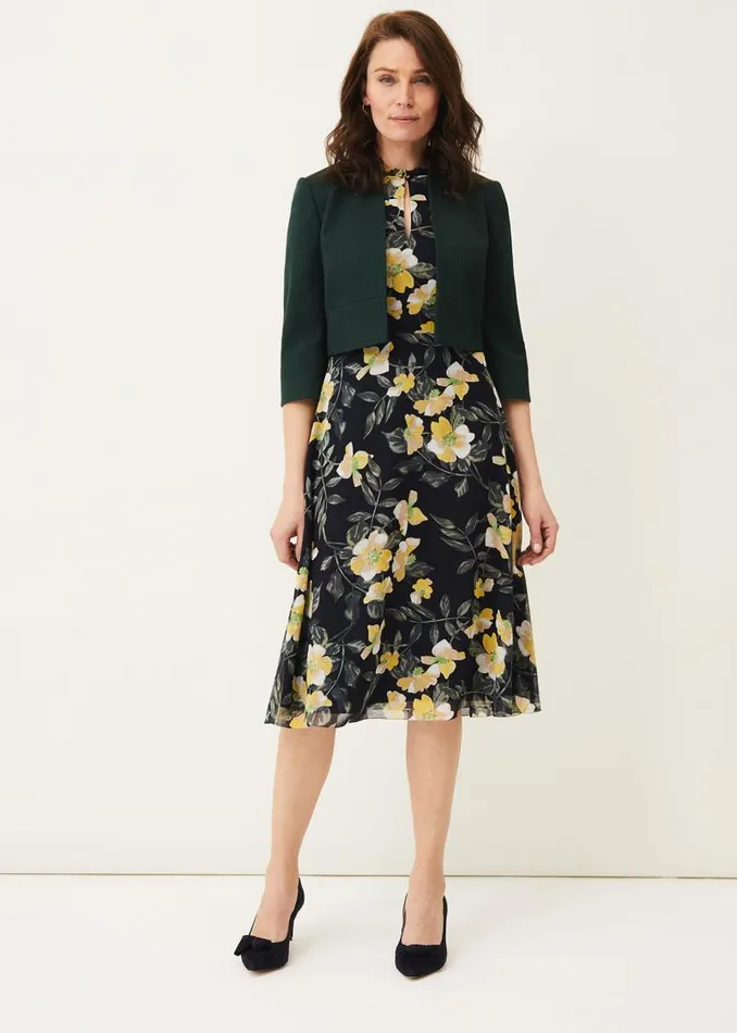 Evie Floral Dress Navymulti Women Phase Eight Dresses