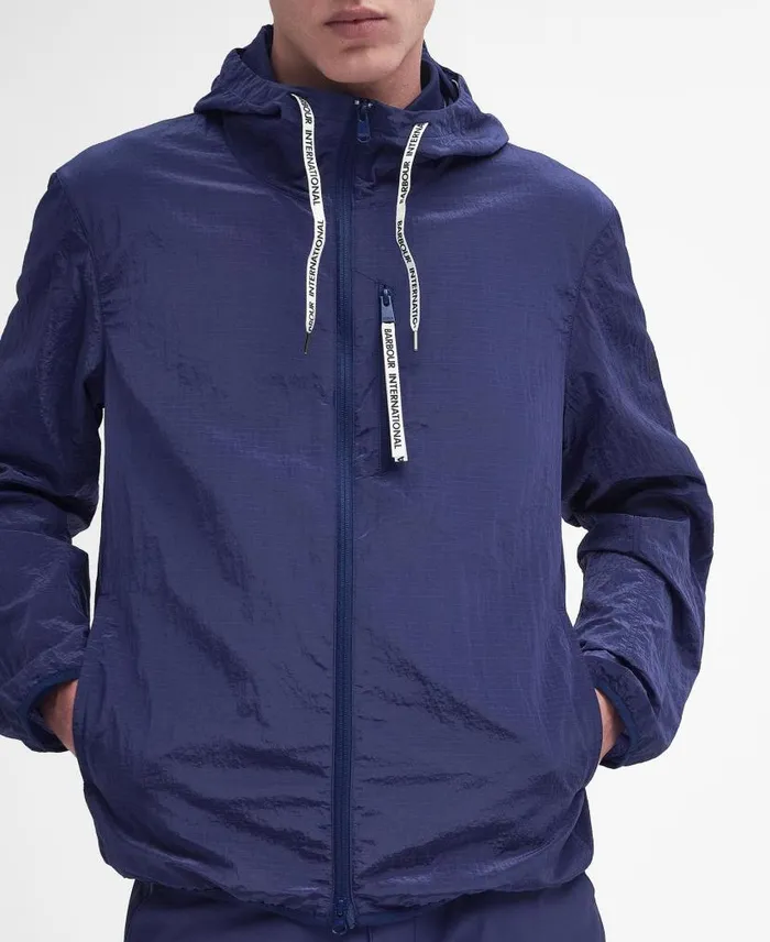 Exchange Hooded Jacket Pigment Navy Men Barbour Hoodies and Sweatshirts