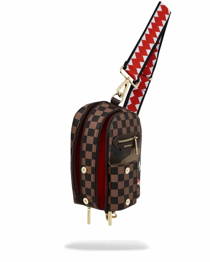 EXTERIOR GOLD ZIP POCKET SHARKS IN PARIS BACKPACK SLING Bags SPRAYGROUND