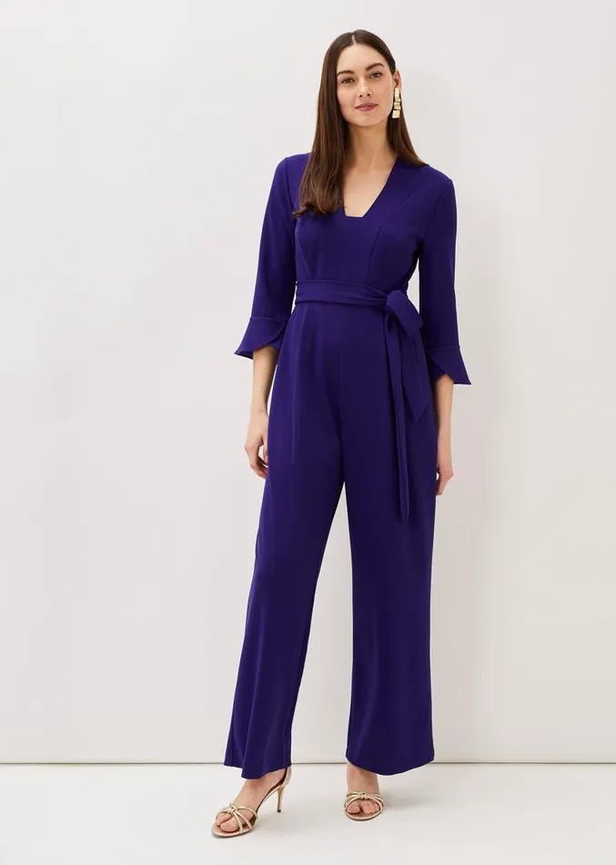 Eydie Fluted Sleeve Jumpsuit Royal Blue Women Phase Eight Dresses