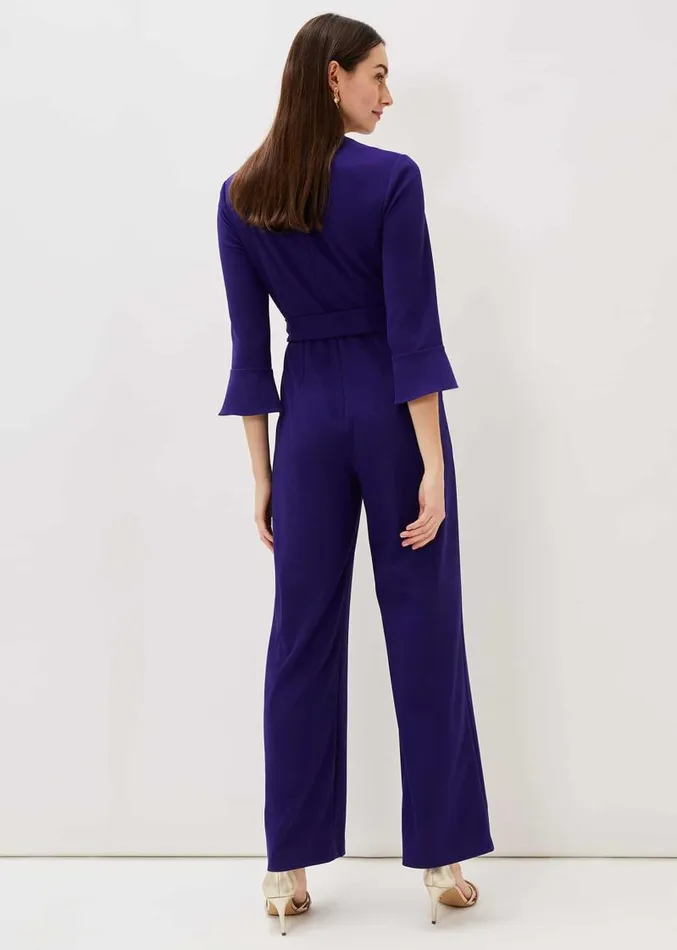 Eydie Fluted Sleeve Jumpsuit Royal Blue Women Phase Eight Dresses