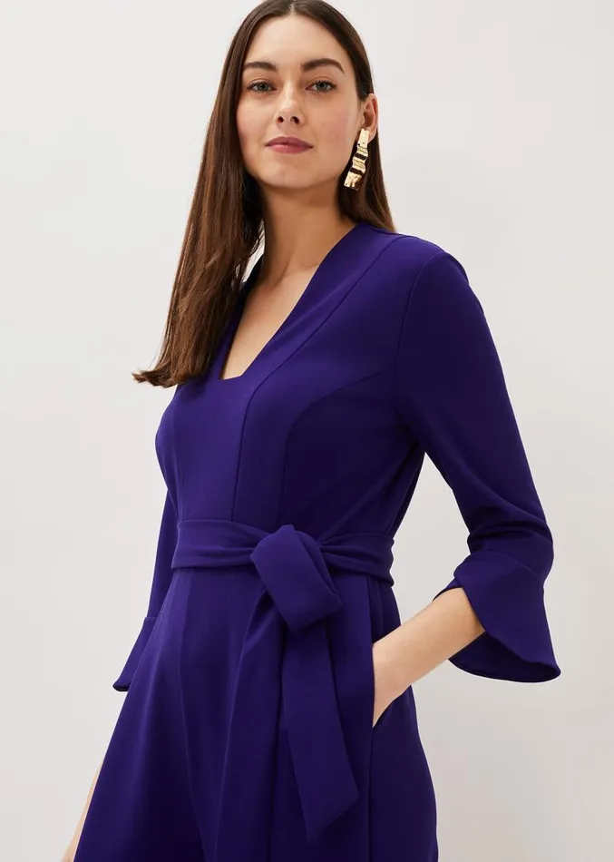Eydie Fluted Sleeve Jumpsuit Royal Blue Women Phase Eight Dresses