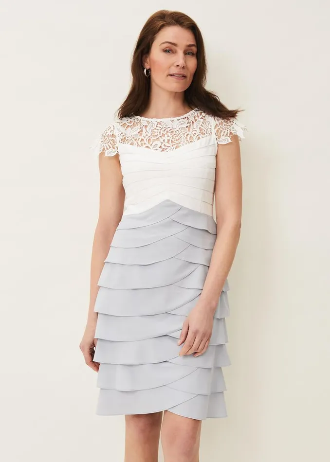 Faith Contrast Fitted Dress Ivorymineral Women Phase Eight Dresses