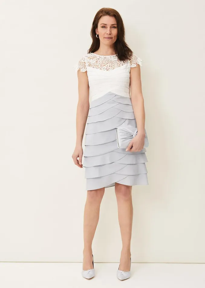 Faith Contrast Fitted Dress Ivorymineral Women Phase Eight Dresses